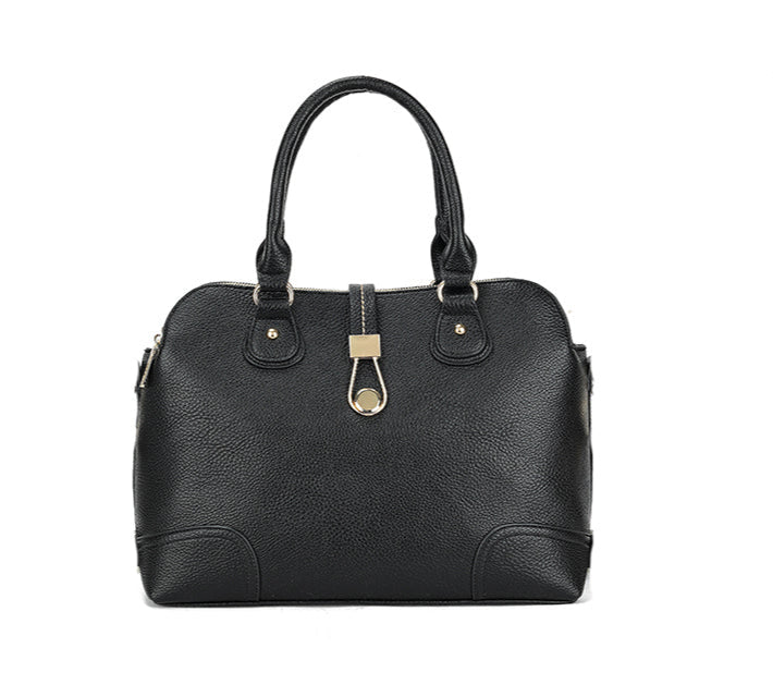 Long & Son Ladies Large Designer Inspired Drs Style Fashion Satchel Handbag Black