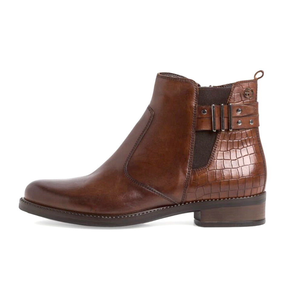 Leather Chelsea Boots Bottines Snake Tamaris 25082 Ladies Brown