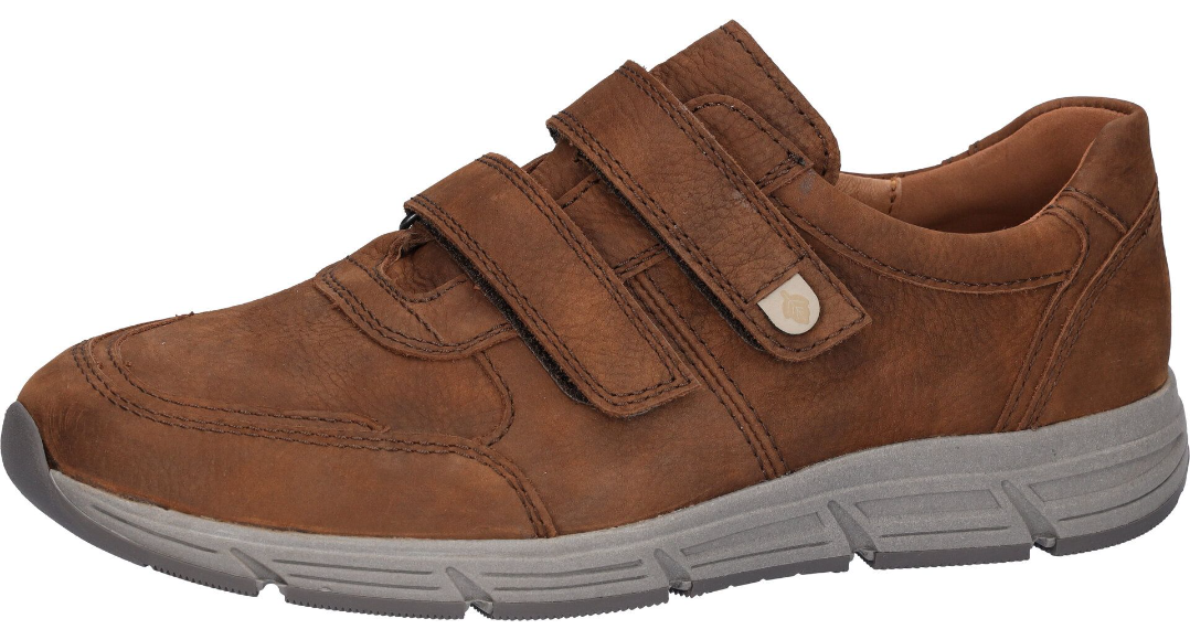 Waldlaufer Haslo Mens Wide Fit Brown Suede Touch Fasten Synthetic