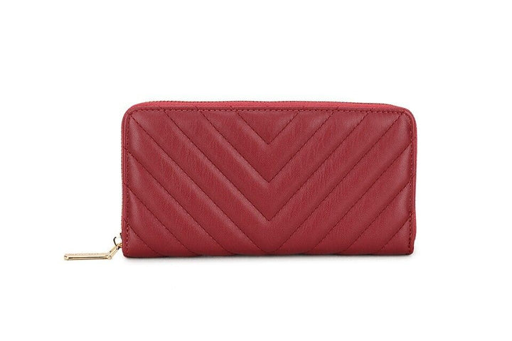 Long & Son Ladies Large Designer Purse Coin Cash Change Credit Card Zip Red