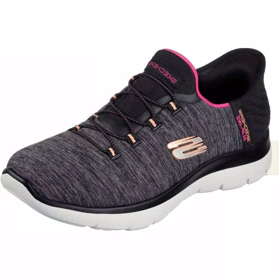 SKECHERS Slip Ins Dazzling Haze Ladies Black Wide Fit Hands Free