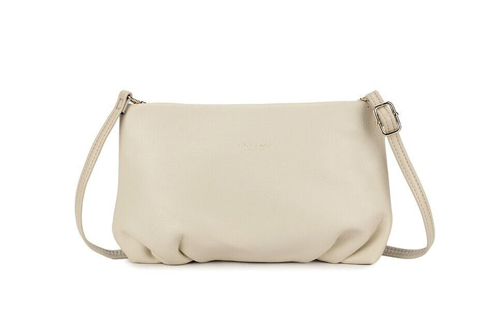 Long & Son London Ladies Soft Handbag With Detachable Adjustable Strap Beige