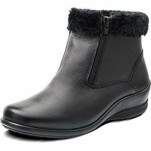 Wide fit wedge boots ladies cheap