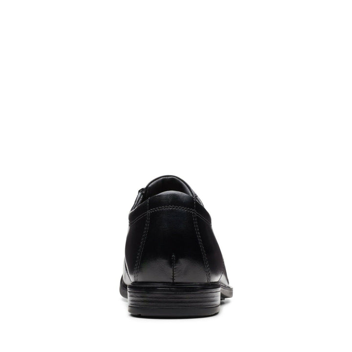 Clarks Howard Cap Black Leather Mens Oxford Lace Up WIDE H FIT Formal Shoes