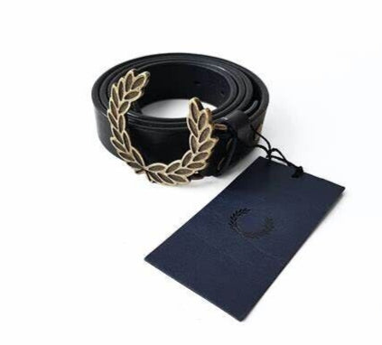 FRED PERRY REAL LEATHER MENS LADIES UNISEX BLACK 1 INCH BELT SIZE 36