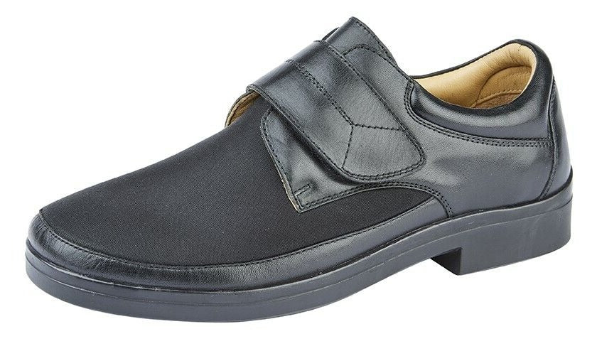 Roamers Drew Mens Extra Wide Fit Touch Fasten Shoes Black - UK 11 Roamers Drew Mens Extra Wide Fit Touch Fasten Shoes Black - UK 11