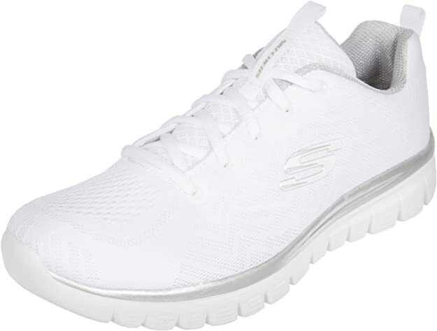 Memory Foam White And Silver Skechers Skechers Women's Ultra Flex