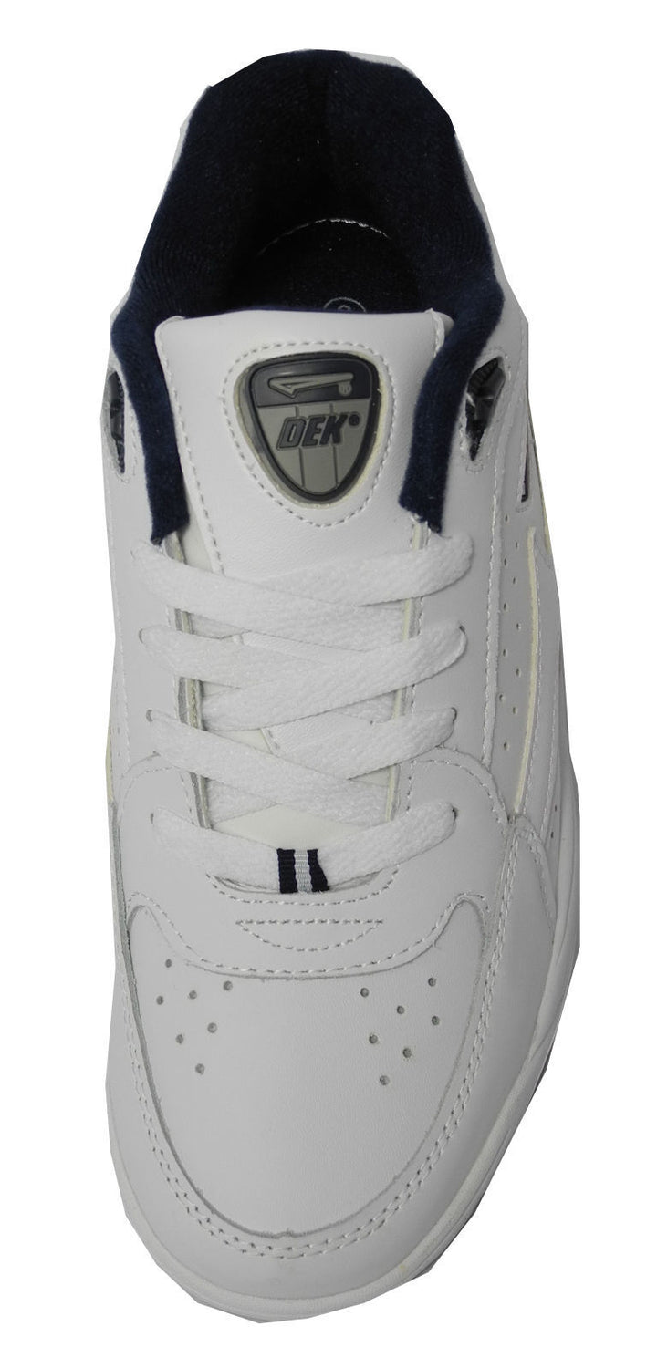 Dek Orleans T187  Mens Padded Cushioned Lace Up Leather Wide Fit White Trainers White