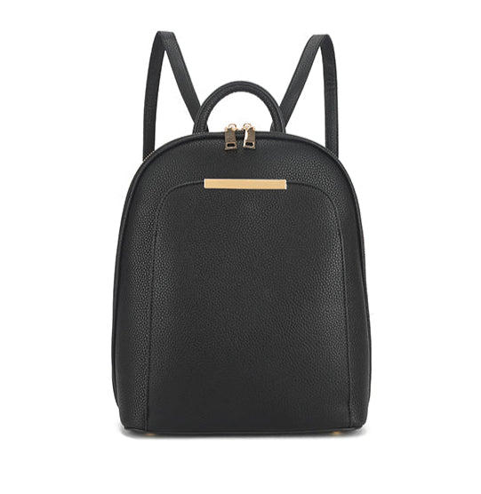 Long & Son Ladies Medium Structured Fashion Rucksack Back Pack With Carry Handle Black