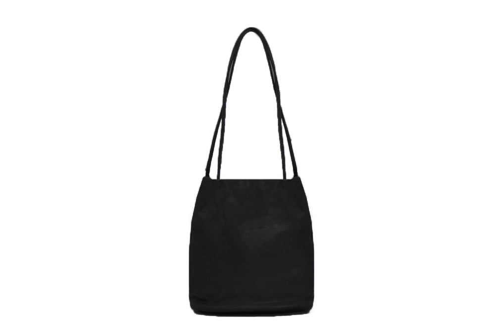 Long & Son Large Bucket Shaped Soft Faux Leather Handbag/Shoulder Bag Black