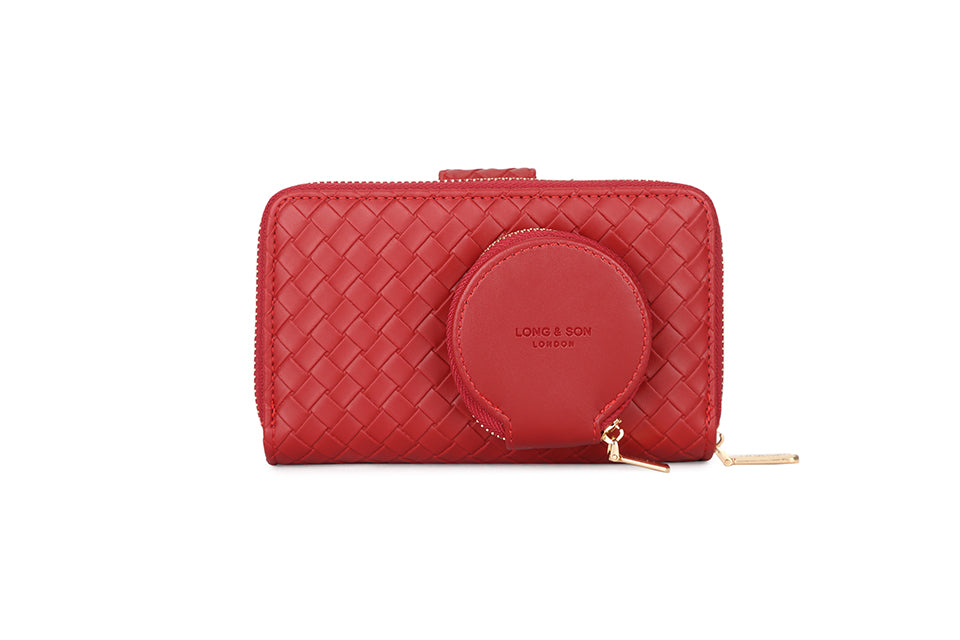 Long & Son Ladies Purse Designer Coin Cash Change Credit Card Zip Fasten Red