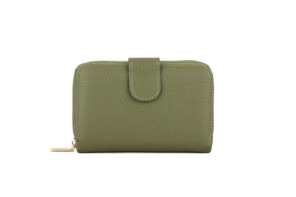 Long & Son Ladies Medium Zip Around Purse/Wallet/Card Holder Green