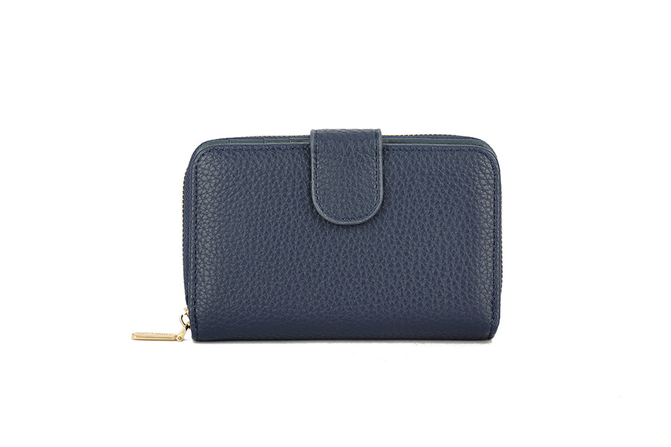 Long & Son Ladies Medium Zip Around Purse/Wallet/Card Holder Navy