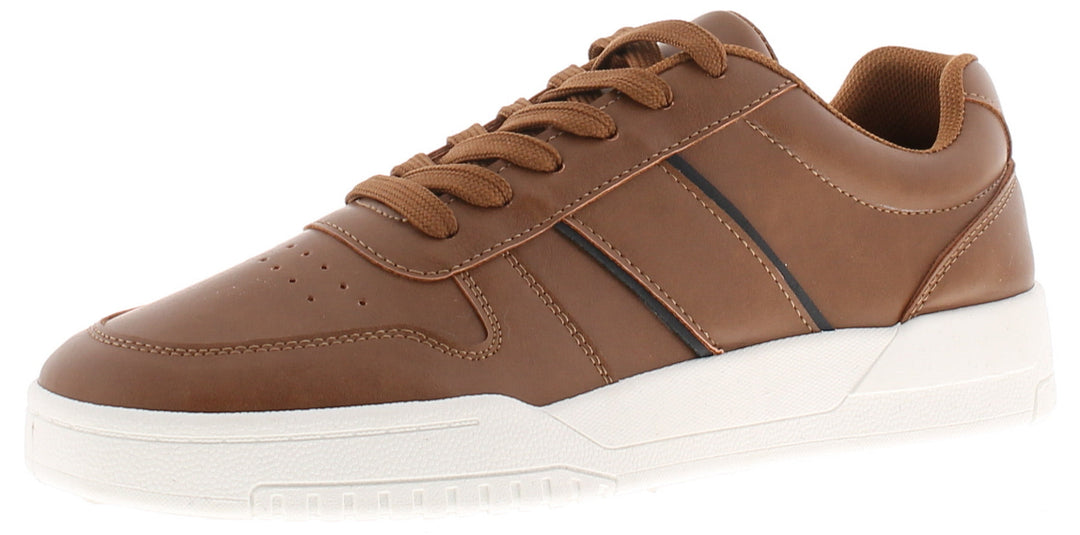 Dr Keller Micky Mens Tan Brown Faux Leather Athleisure Sports Style Lace Up Shoes