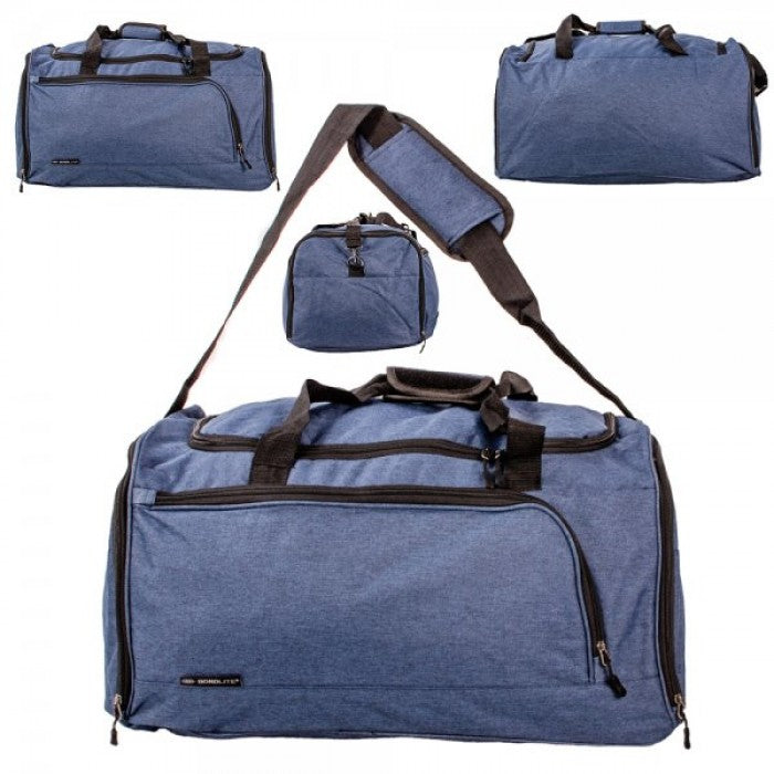 Bordlite Large Holdall Weekend Travel Sports Bag With Carry Handles And Crossbody Strap Blue Black