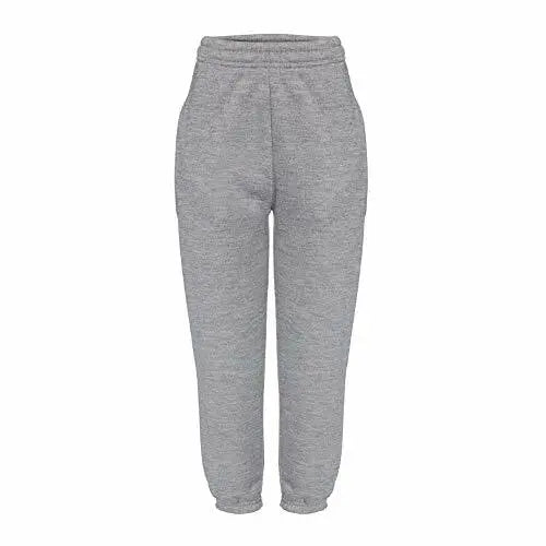Childrens Unisex Boys Girls Grey Joggers Sweatpants PE Kit Size 4-5 Years