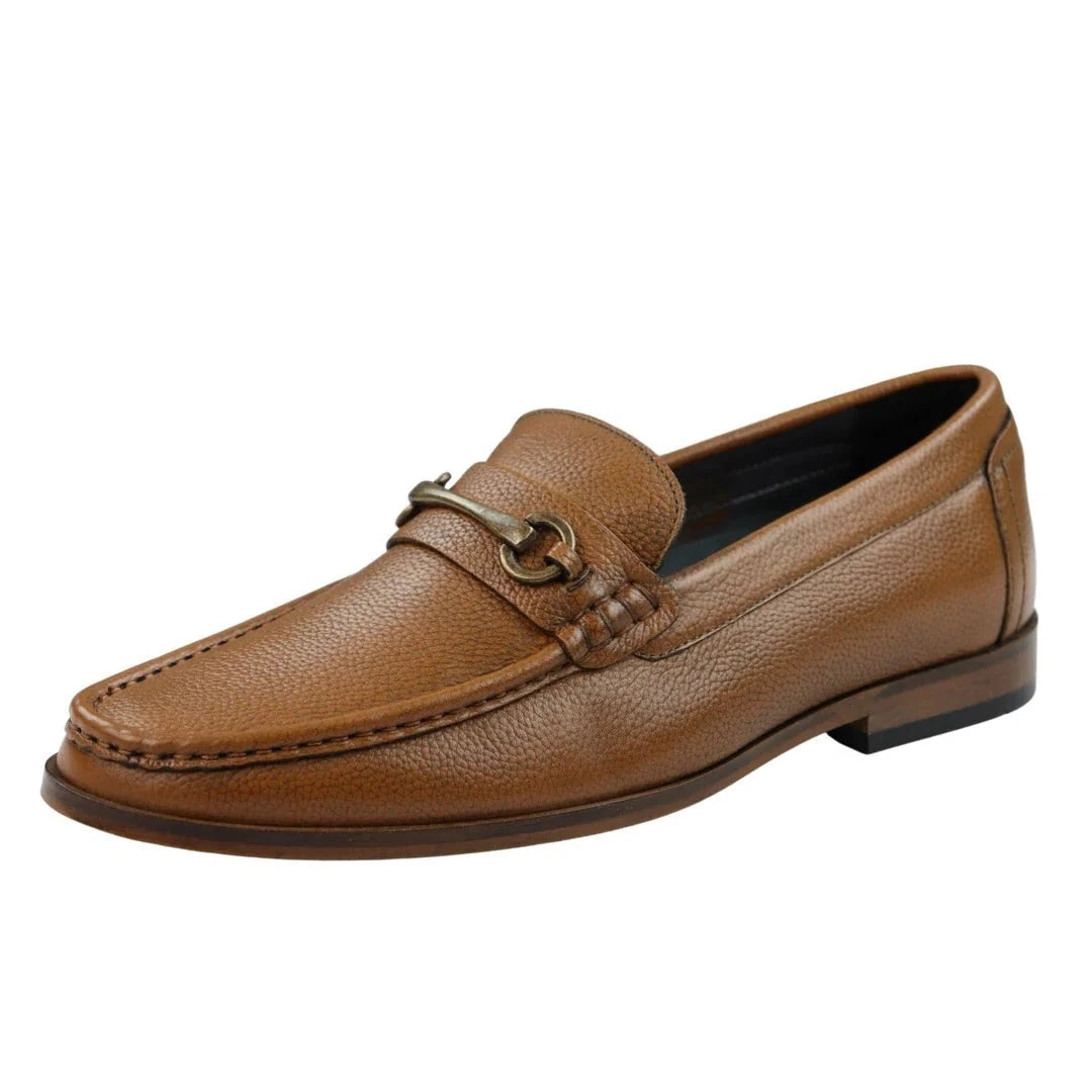 Frank Wright Lamont Mens Tan Leather Metal Snaffle Bar