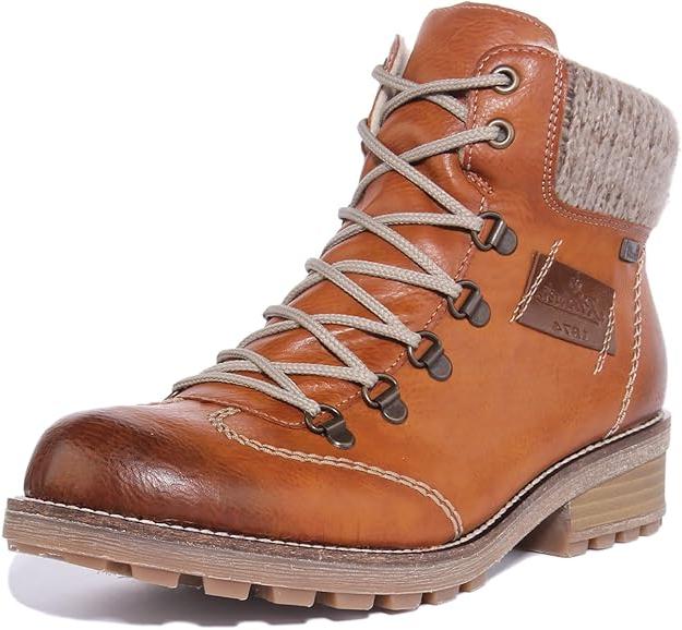 Rieker Tex Z0444 Ladies Water Resistant Lace Up Boots With Zip