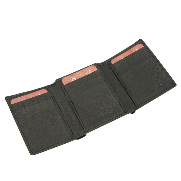 Forest Mens RFID Theft Proof Black Leather Bi-FoldCredit Card Wallet