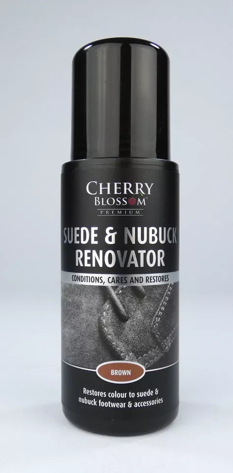 Cherry Blossom Premium Suede & Nubuck Shoe Renovator Brown 100ML Sponge Bottle