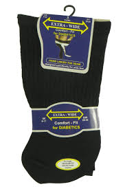 Mens Extra Wide Fitting Diabetic Socks Comfort Fit Non Binding Black 3 Pair Pack