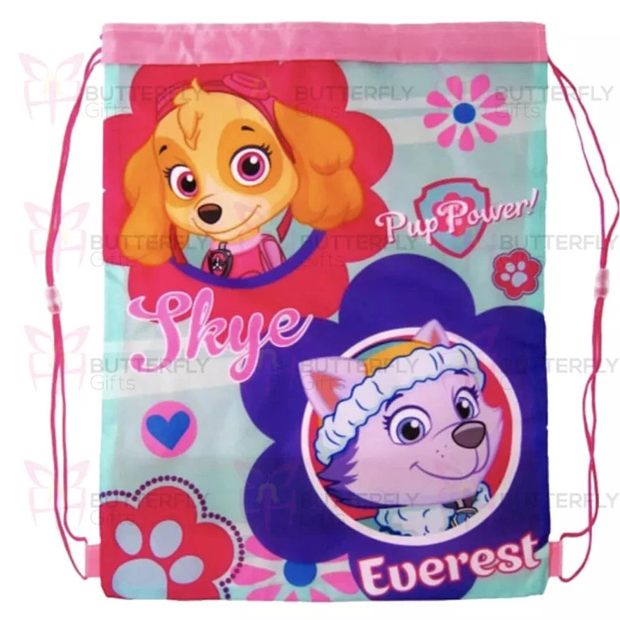 Paw Patrol Official Skye Everest Girls Boys Kids PE Drawstring Gym Book Bag Pink