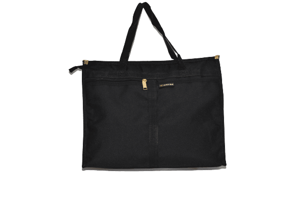 Metro Traditional Multi Pocket Zip Fastening Nylon Shopping Tote Bag Black