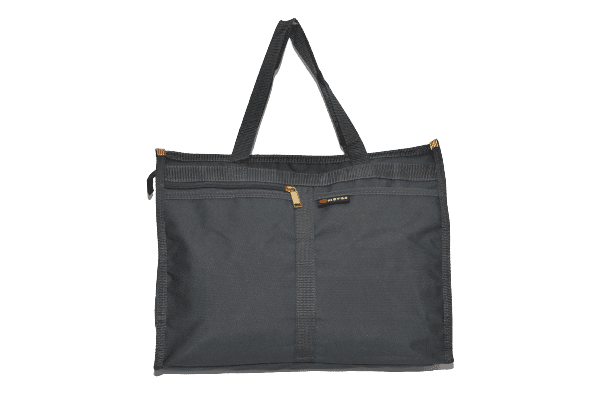 Metro Traditional Multi Pocket Zip Fastening Nylon Shopping Tote Bag Grey