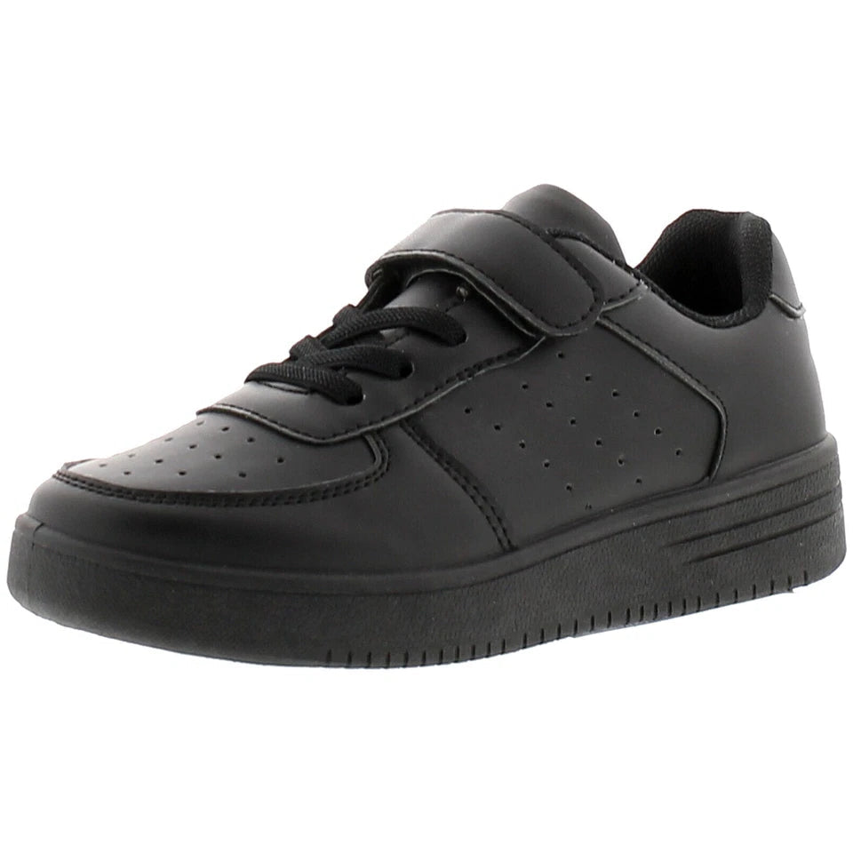 Chatterbox Back To School Sporty Boys Girls Childrens Black Elasticated Lace With Touch Fasten Trainer Shoes