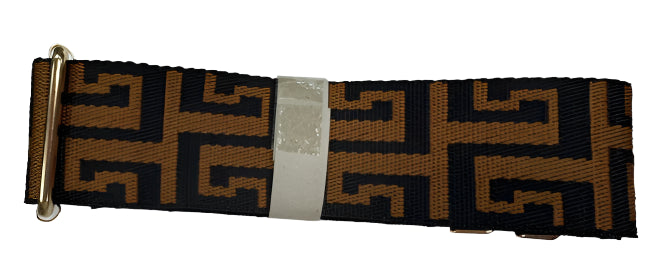 Replacement Fabric Adjustable Bag Strap Geometric L S Logo Black/Brown