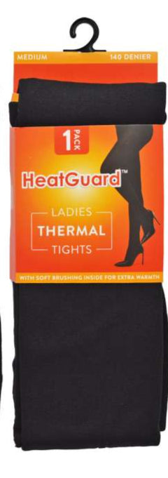 Heatguard 1 Pack Ladies Thermal 140 Denier Tights Small Medium Large