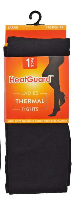 Heatguard 1 Pack Ladies Thermal 140 Denier Tights Small Medium Large