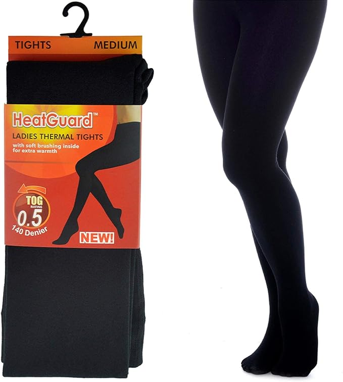 Heatguard 1 Pack Ladies Thermal 140 Denier Tights Small Medium Large