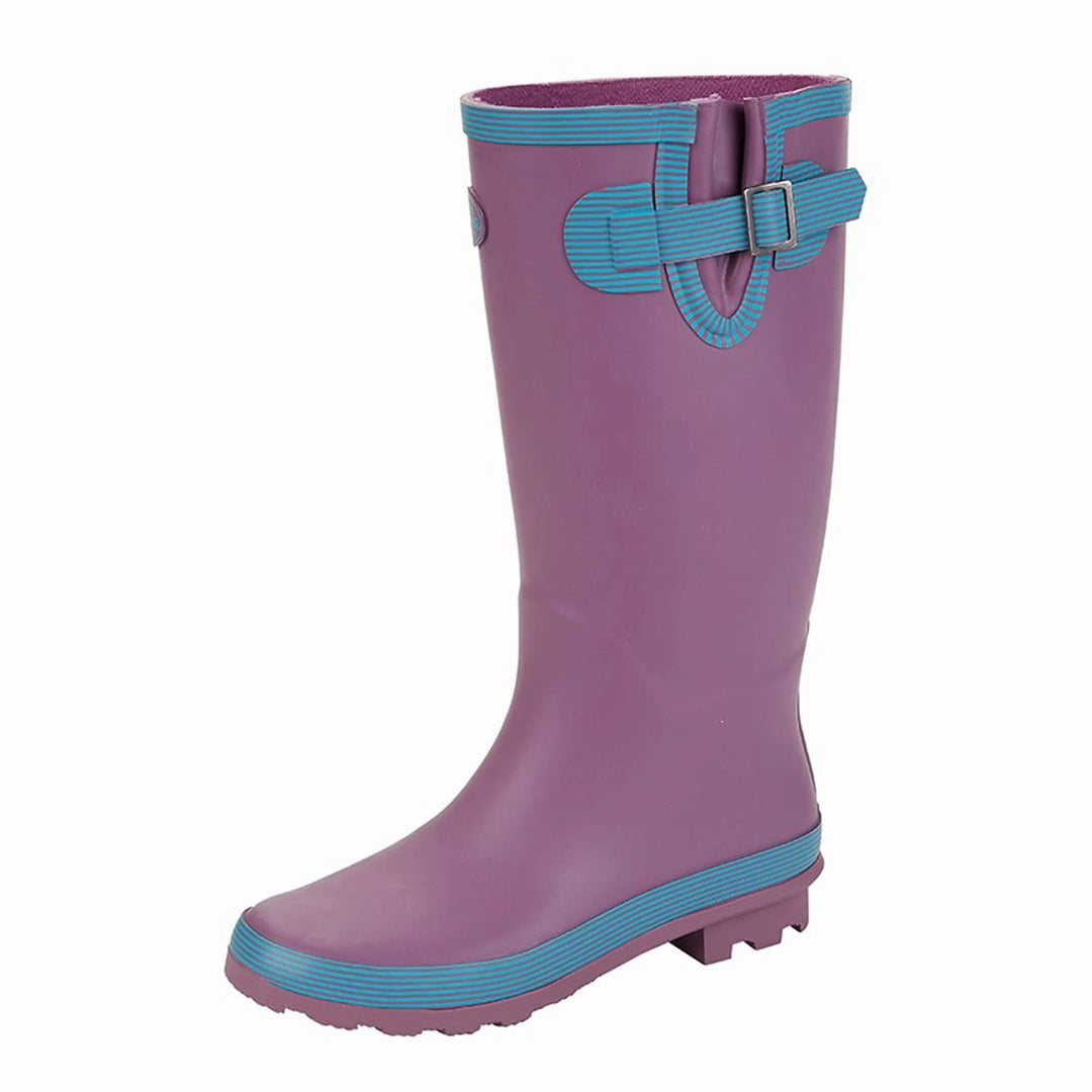 Stormwells W278 Ladies Purple/ Blue Wide Leg Wellington Boots