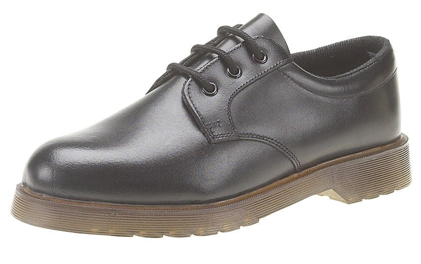 Grafters M162A Mens Black Leather Air Cushioned Heat/Oil Resistant Uniform Shoes