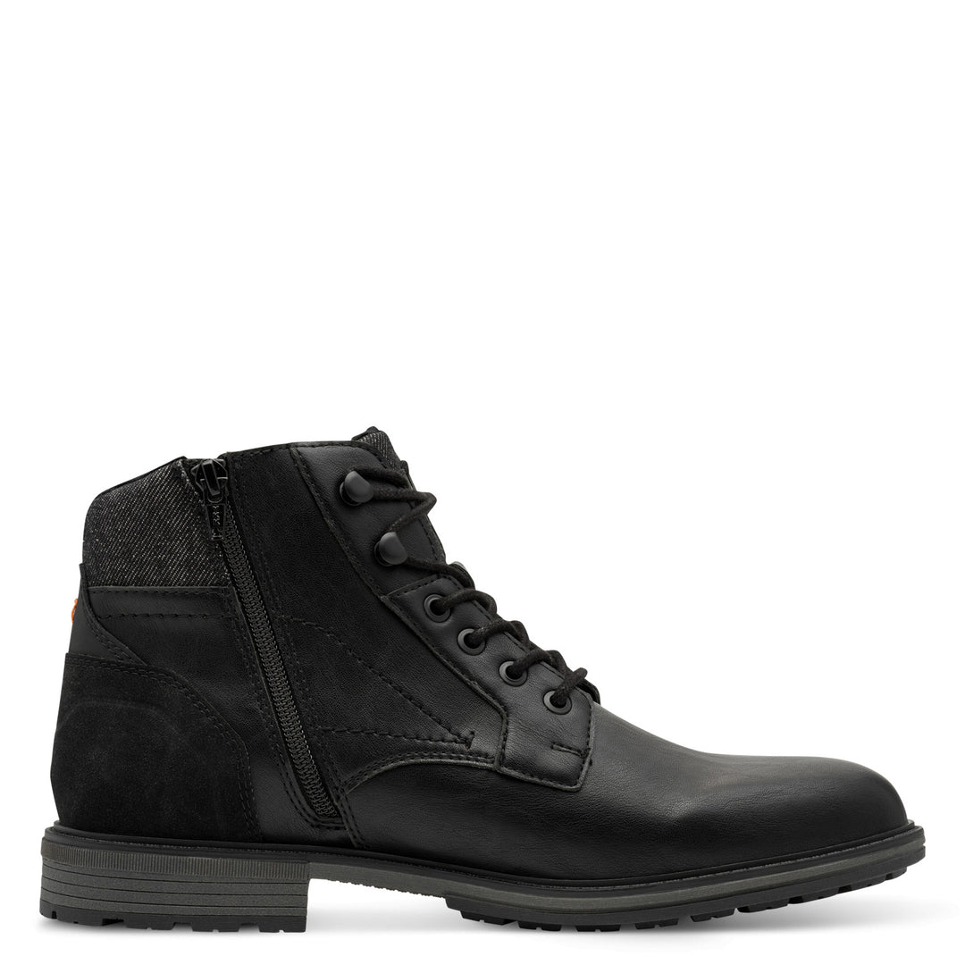 Marco Tozzi Mens Military Style Warm Lined Lace Up Boots With Zip Fastening