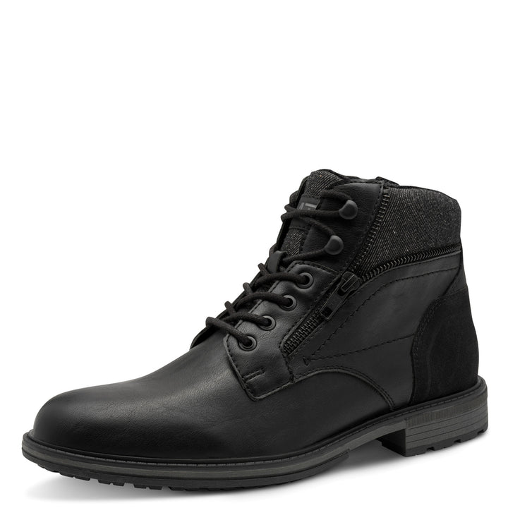 Marco Tozzi Mens Military Style Warm Lined Lace Up Boots With Zip Fastening