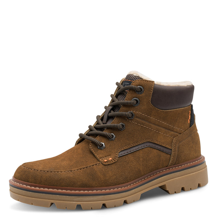 Marco Tozz 21621245 Mens Cognac Brown Warm Lined Lace Up Winter Boots With Zip & Thick Cleated Soles (Copy)
