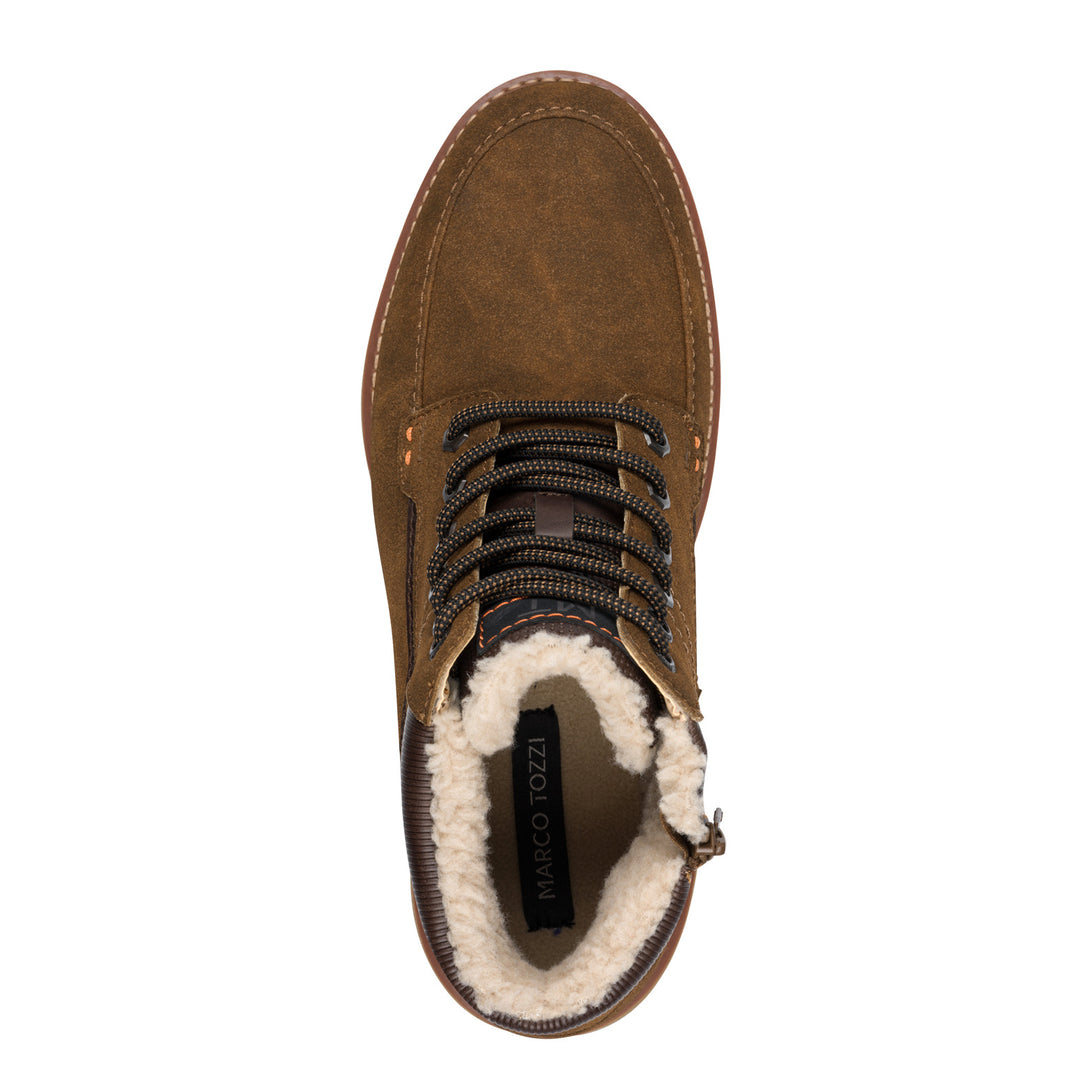 Marco Tozz 21621245 Mens Cognac Brown Warm Lined Lace Up Winter Boots With Zip & Thick Cleated Soles (Copy)