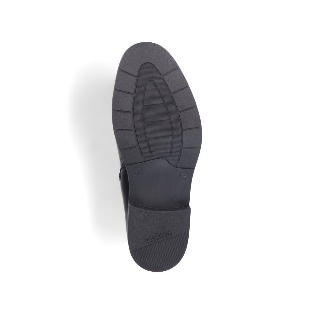 Rieker 10374 Mens Black Leather Zip Up Chelsea Boots