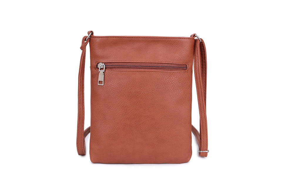 Long & Son London Ladies Soft Crossbody Handbag With Adjustable Strap Tan Brown