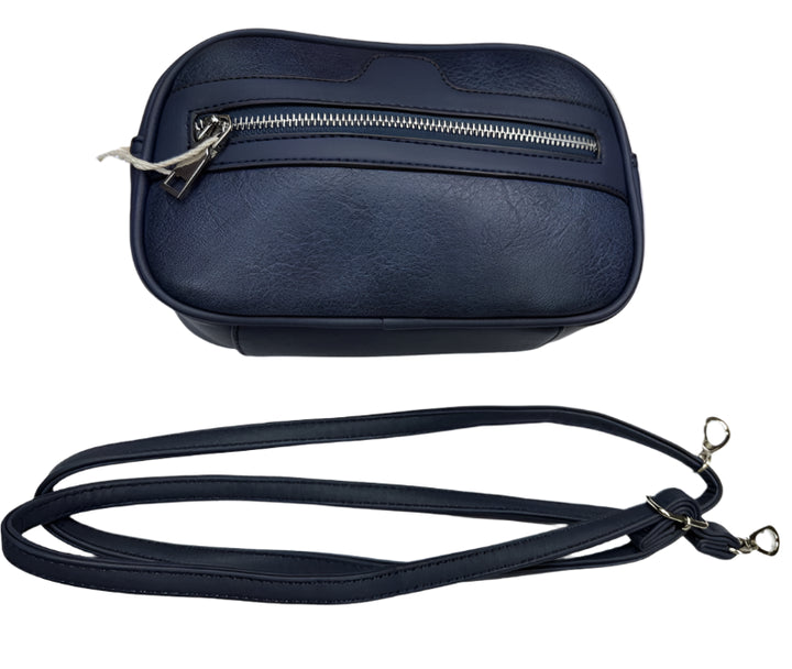 Long & Son Ladies Cross Body / Shoulder / Bum Bag Pouch With Belt Navy