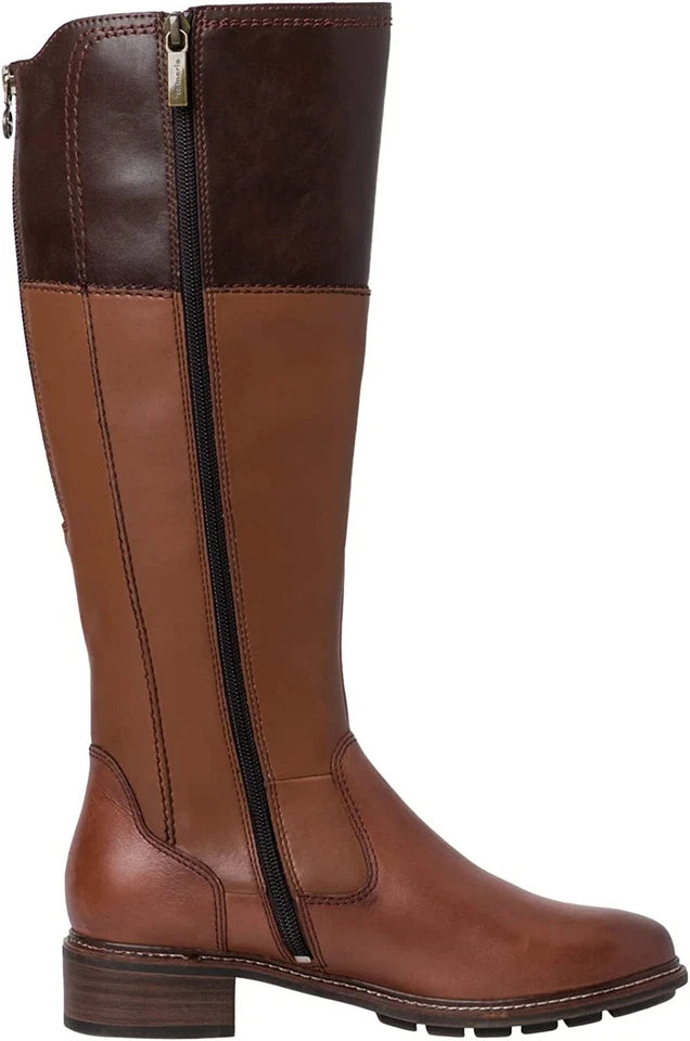 Tamaris 25633 Womens Cognac/Mocca Brown Leather Knee High Vario Calf Fit Boots (Copy)