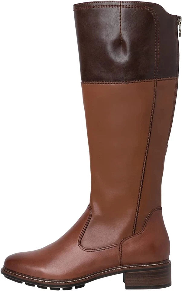 Tamaris 25633 Womens Cognac/Mocca Brown Leather Knee High Vario Calf Fit Boots (Copy)
