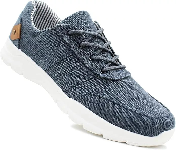 Dr. Keller Gerry Blue Mens Denim Canvas Lace Up Smart Casual Trainers