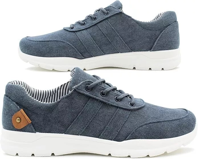 Dr. Keller Gerry Blue Mens Denim Canvas Lace Up Smart Casual Trainers