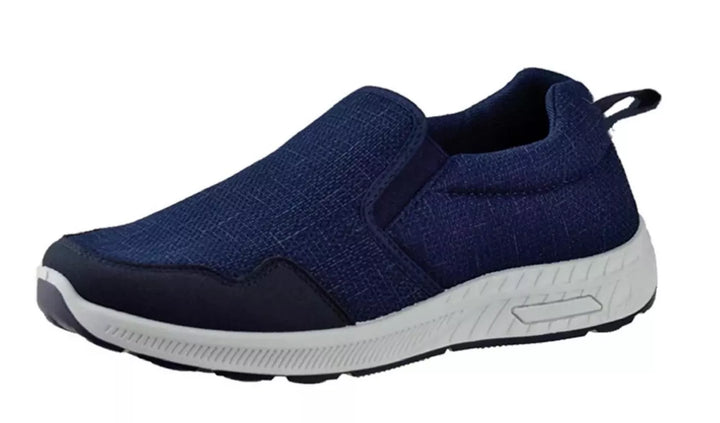 Dr. Keller Craig Mens Navy Wide Casual Slip On Trainers with Elasticated Gussets