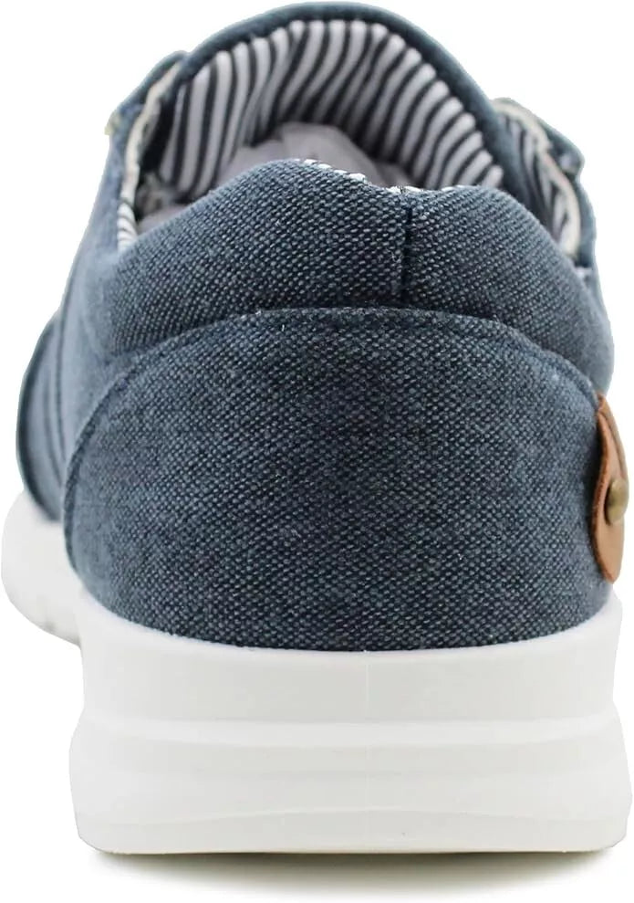 Dr. Keller Gerry Blue Mens Denim Canvas Lace Up Smart Casual Trainers