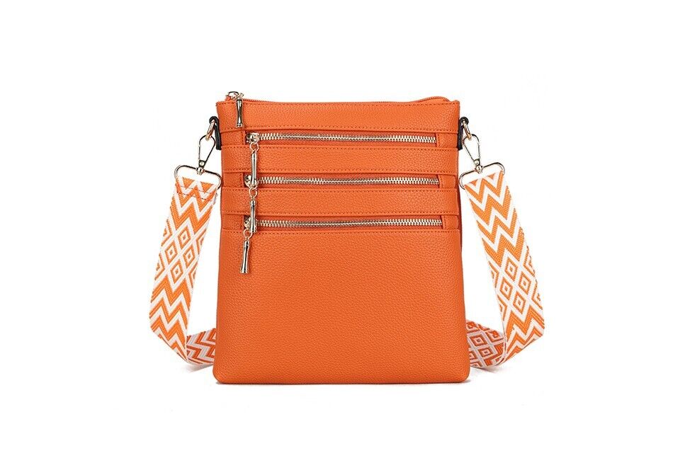 Long & Son London Ladies Soft Crossbody Handbag With Adjustable Strap Orange