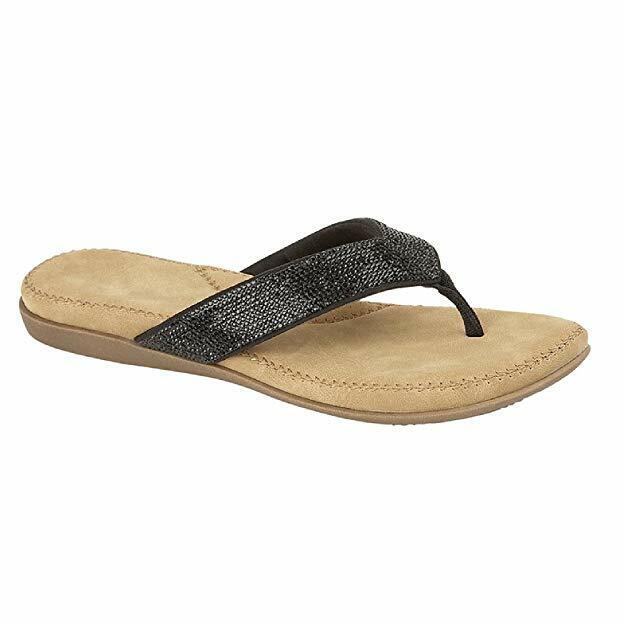 Cipriata Alcee L672 Ladies Diamante Cushioned Toe Post Flip Flop Sandals Black